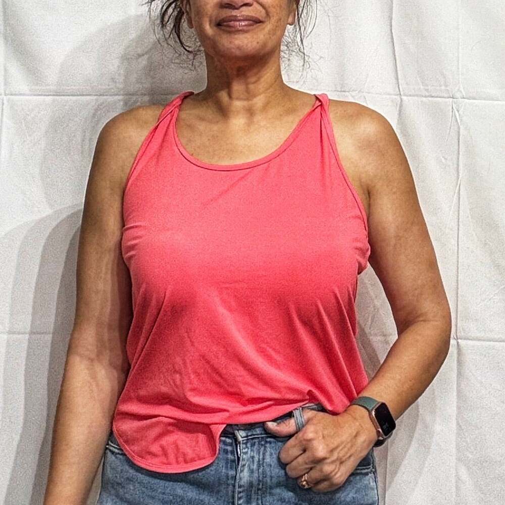 Johnny Was Calme Pink Effect Draped Racer Back Tank Top Sz M NWT